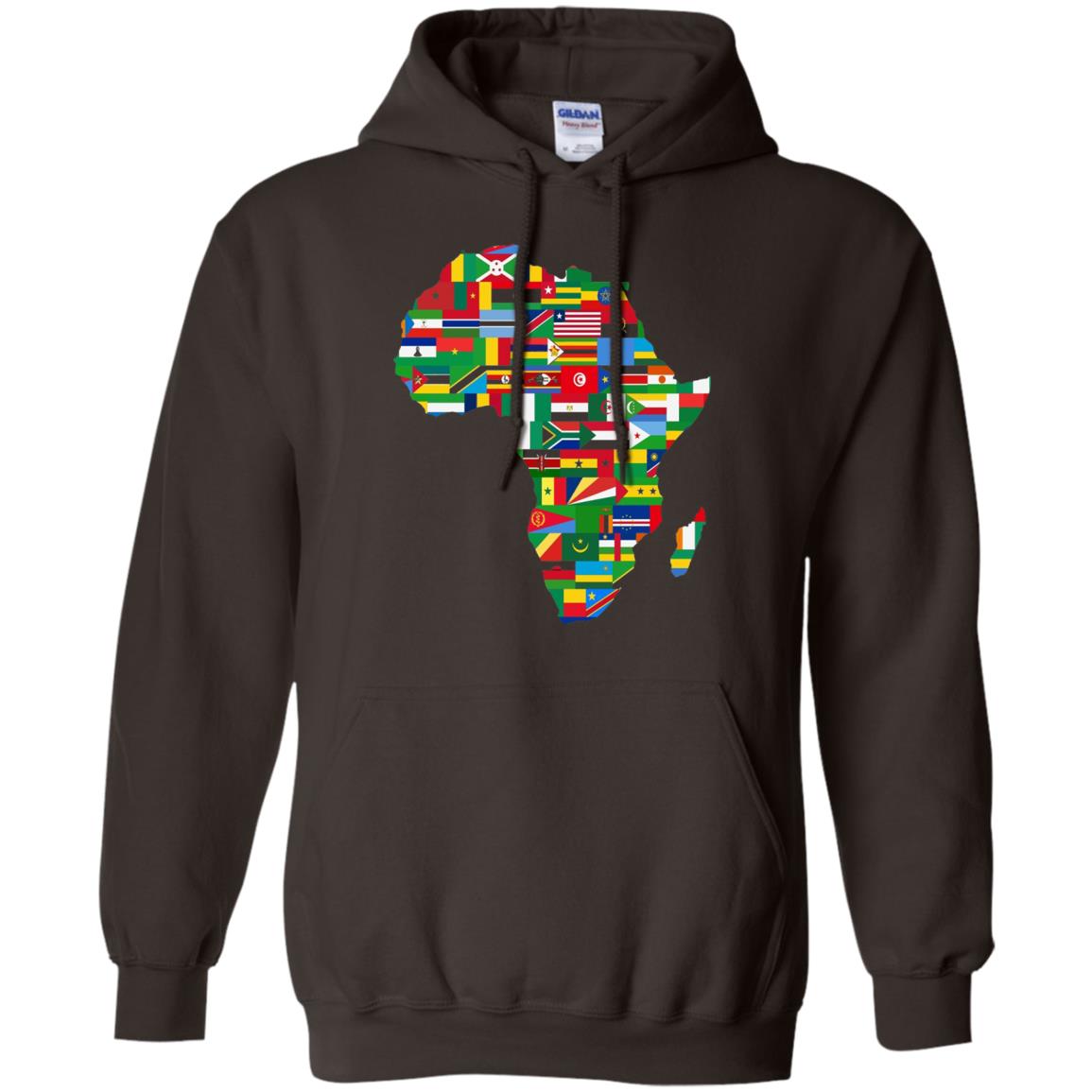 Proud African Country Flags Continent Love Proud African American T-shirt Dark Chocolate