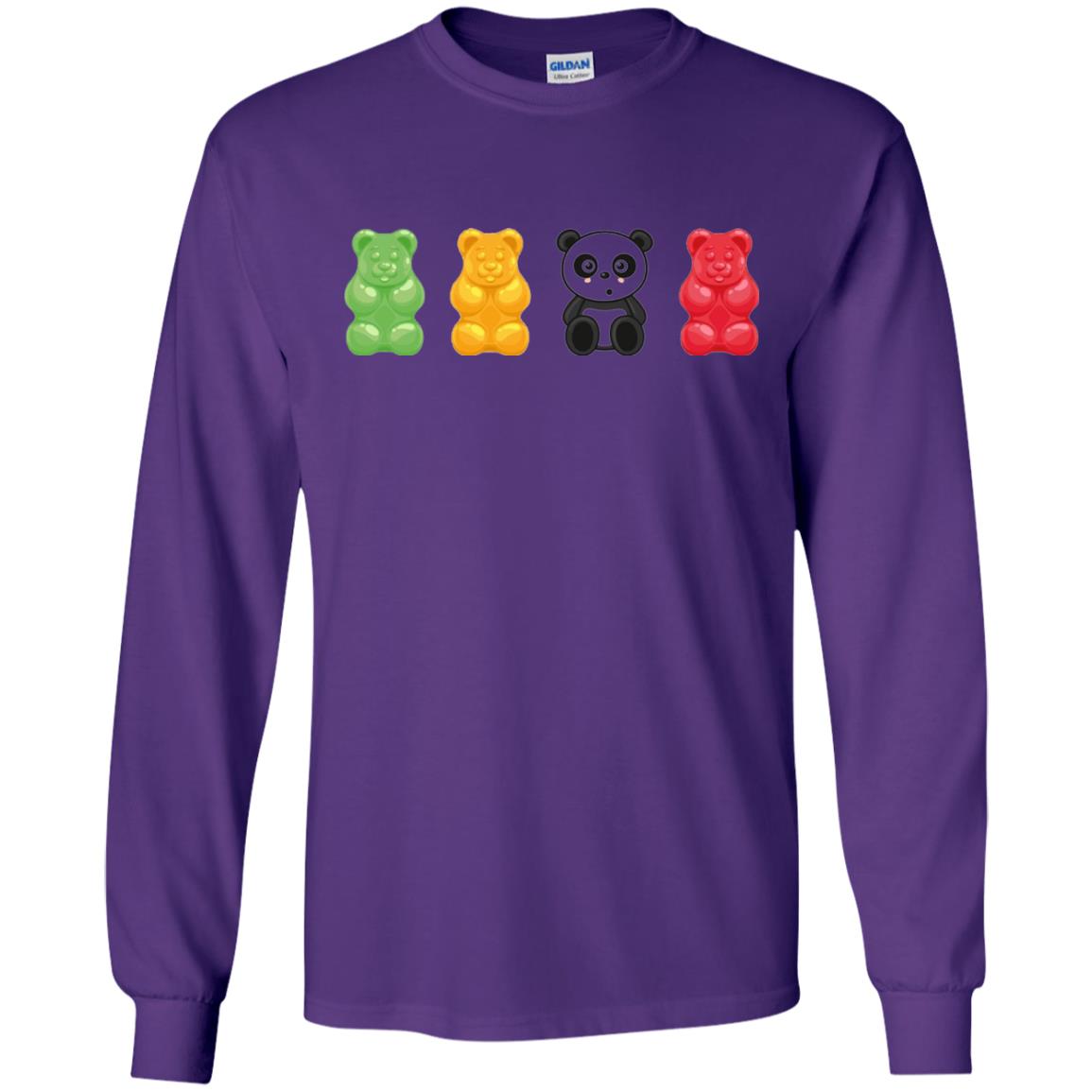 Bear Lover T-shirt Cute Panda Candy Bear Purple