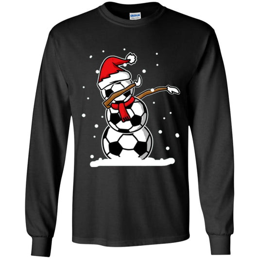 Christmas T-shirt Dabbing Snowman Ball Black