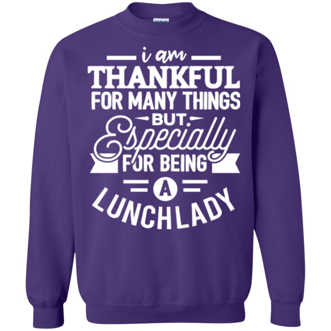 Lunch Lady T-shirt I Am Thankful For Many Things Purple