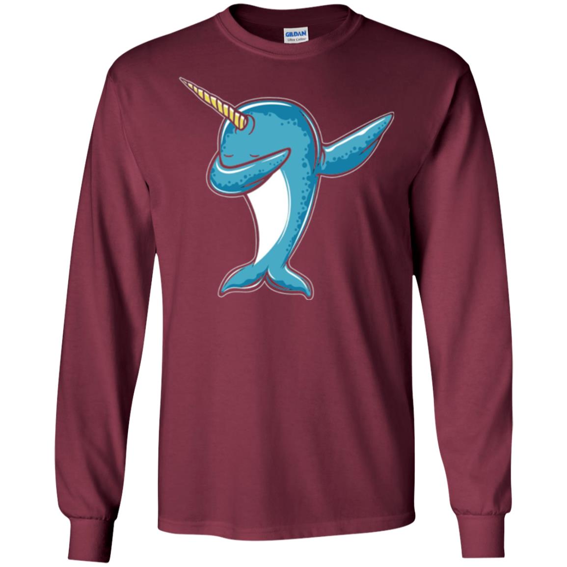 Dabbing Narwhal T-shirt Maroon