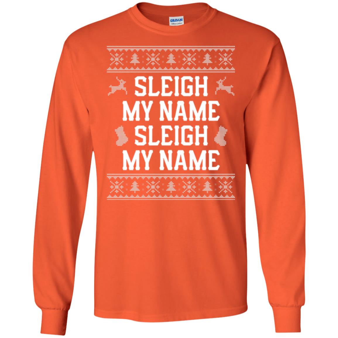 Christmas T-shirt Sleigh My Name Orange