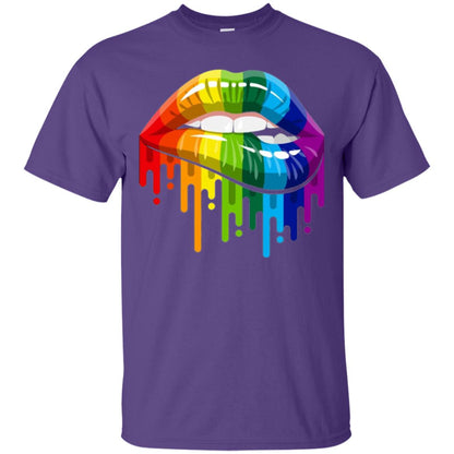 Rainbow Lips Pride Lgbt T-shirt Purple