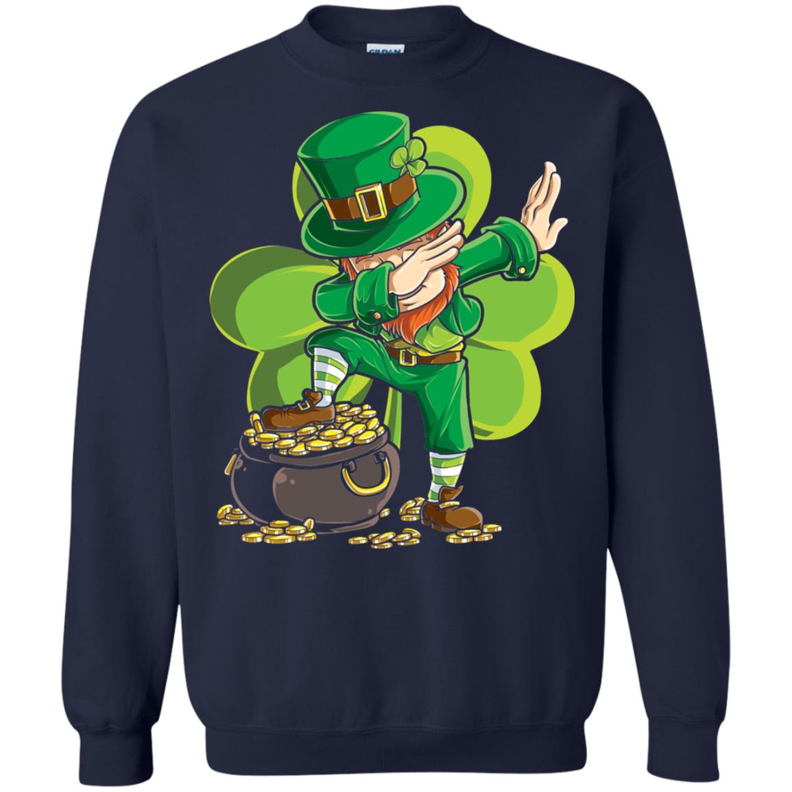 Dabbing Leprechaun St Patricks Day T-shirt Navy