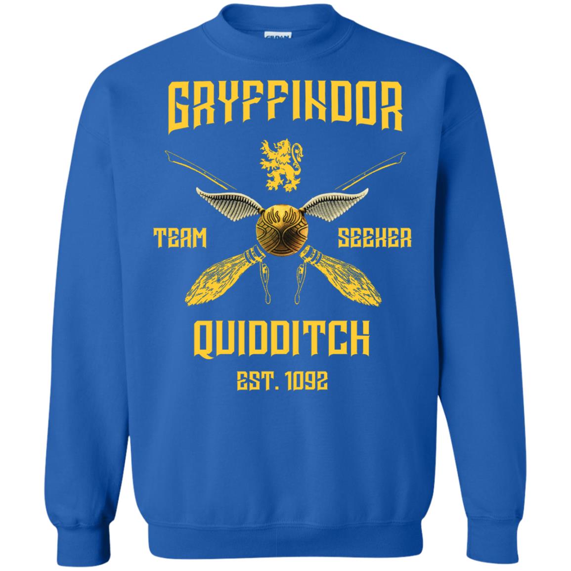 Gryffindor Quiddith Team Seeker Est 1092 Harry Potter ShirtG180 Gildan Crewneck Pullover Sweatshirt 8 oz.