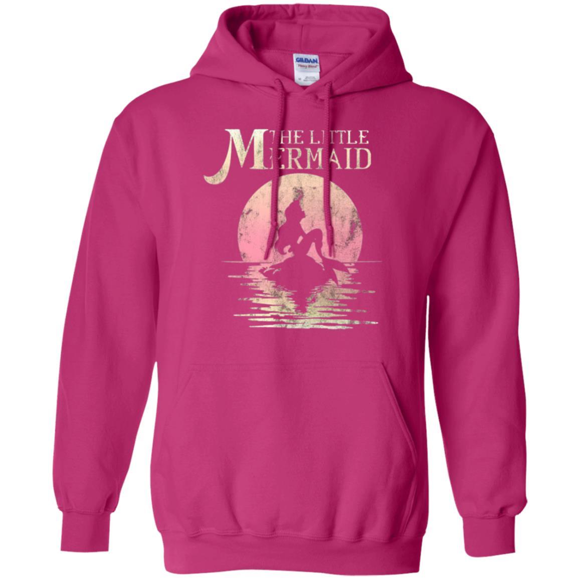 Cartoon T-shirt The Little Mermaid Ariel Rock Moon Silhouette Heliconia