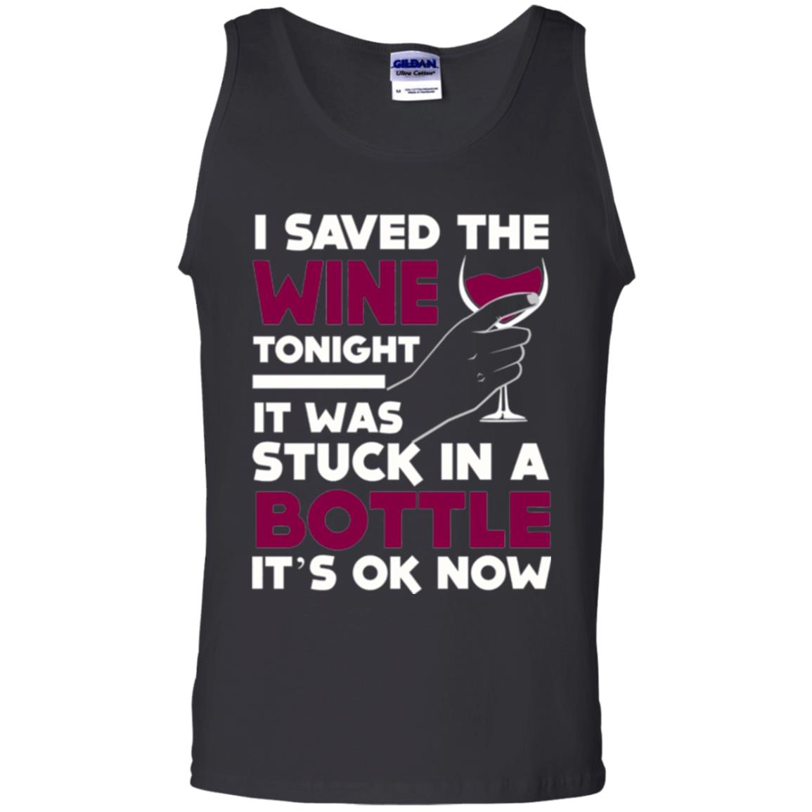 Funny Wine T-shirt I Save The Wine Tonight Black