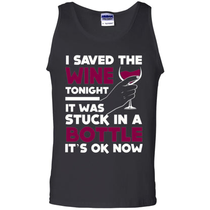 Funny Wine T-shirt I Save The Wine Tonight Black