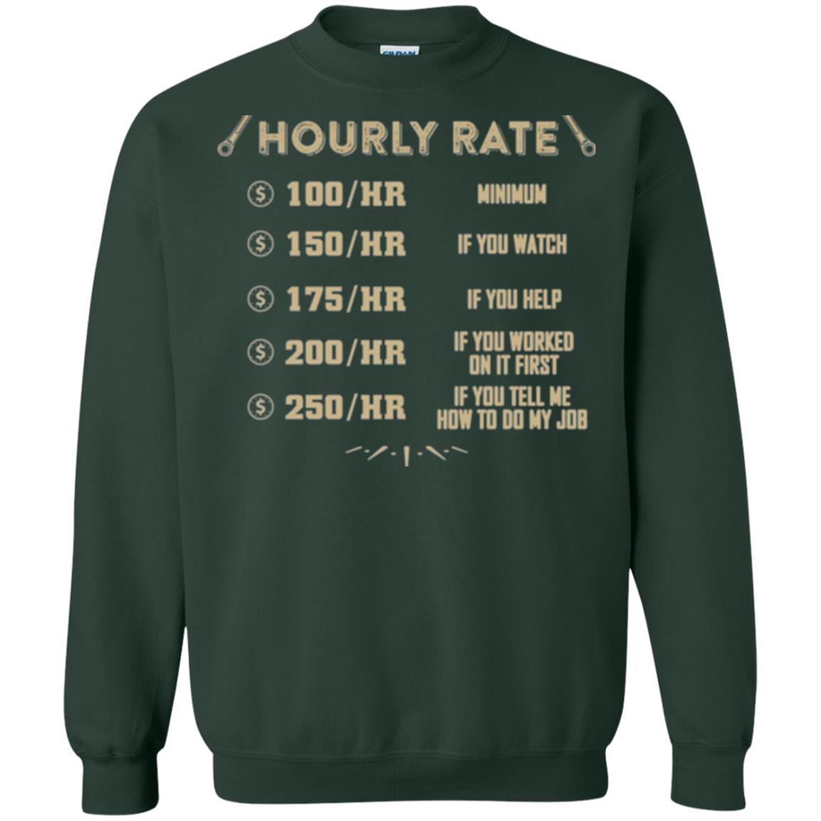 Mechanic T-shirt Mechanic Hourly Rate Forest Green