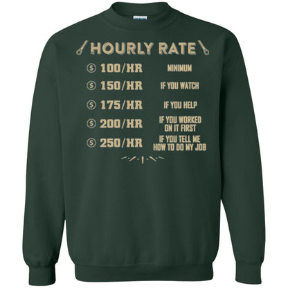 Mechanic T-shirt Mechanic Hourly Rate Forest Green