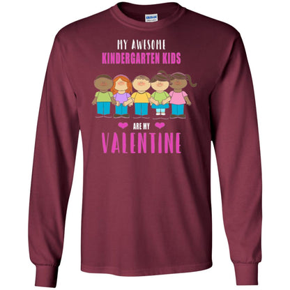 Kindergarten Teacher T-shirt My Awesome Kindergarten Kids Maroon