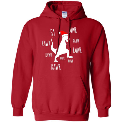 Christmas T-shirt Fa Rawr Rawr Funny T-rex Dinosaur Red