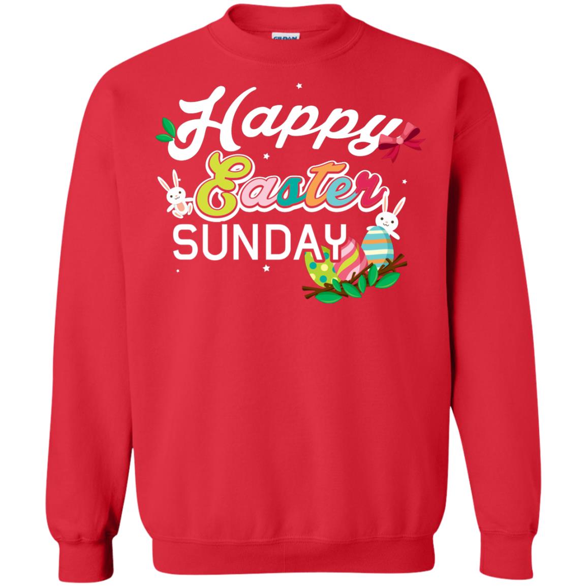 Christian T-shirt Happy Easter Sunday Red