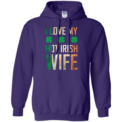 I Love My Hot Irish Wife Saint Patricks Day Shirt For Husband Purple