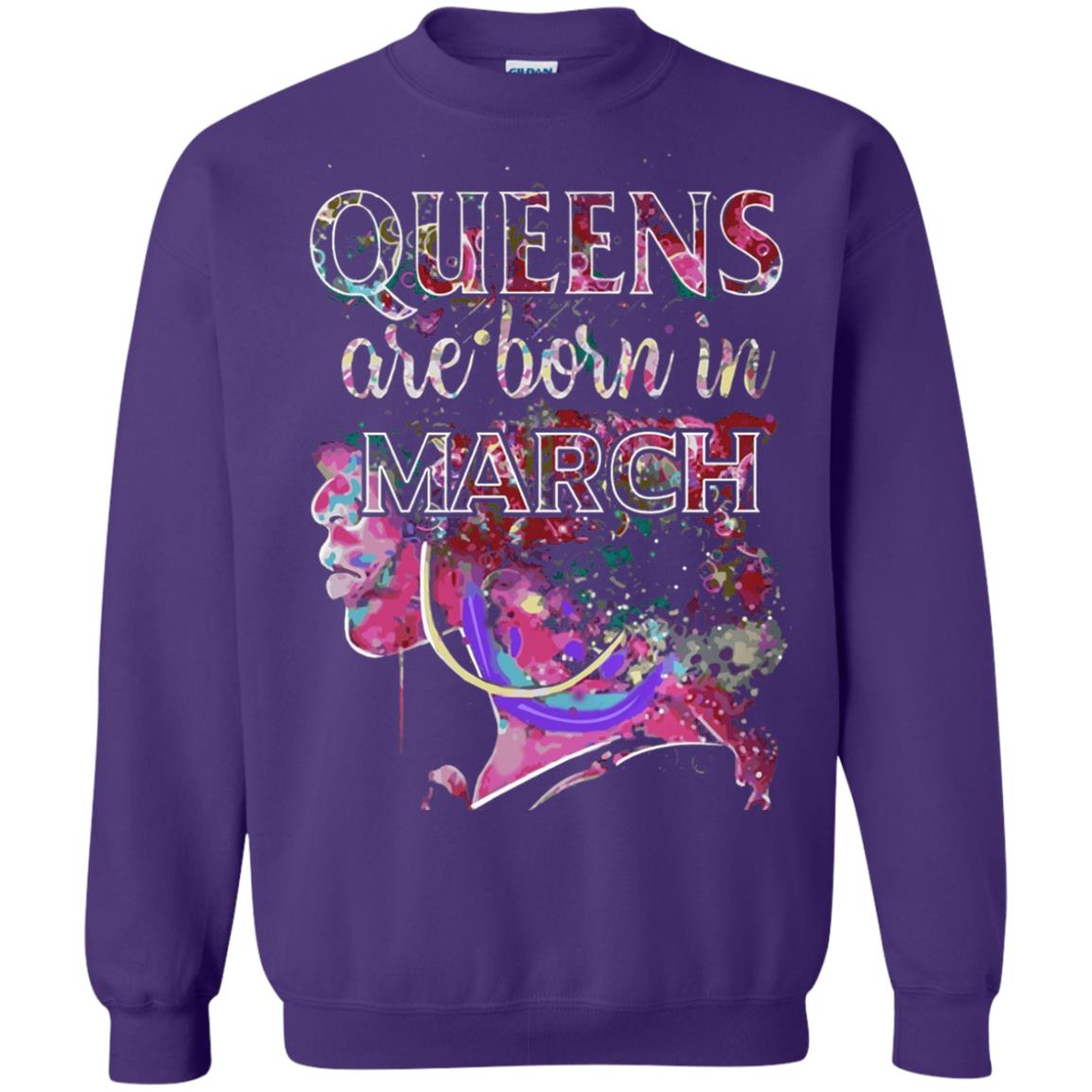 Birthday T-shirt Queens Are Born In March Purple
