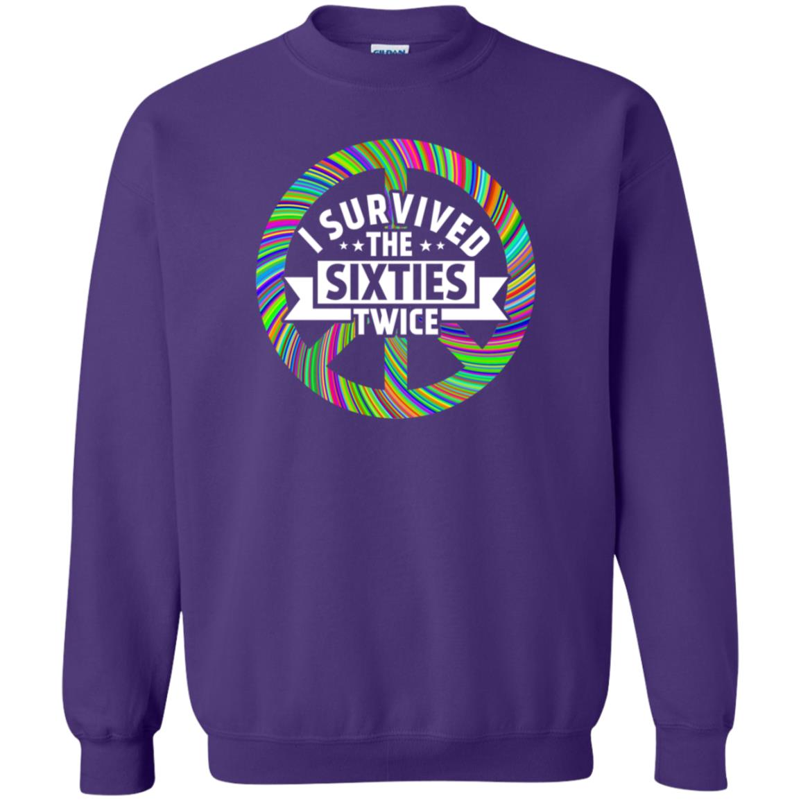 I Survived The Sixties Twice Peace Symbol Birthday Gift Shirt Purple