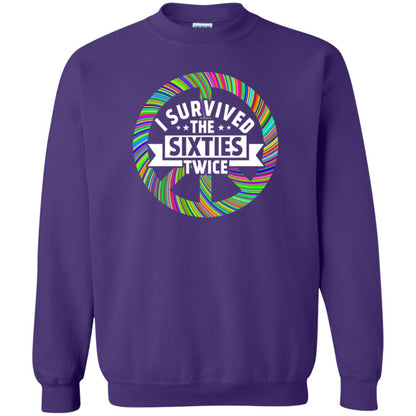 I Survived The Sixties Twice Peace Symbol Birthday Gift Shirt Purple