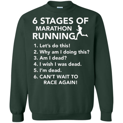 Runner T-shirt 6 Stages Of Marathon Running Forest Green