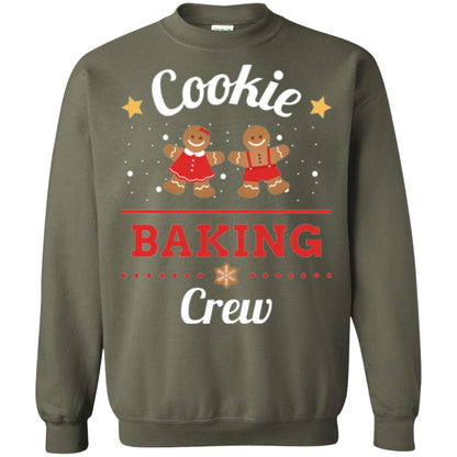 Christmas T-shirt Gingerbread Cookie Baking Crew Military Green