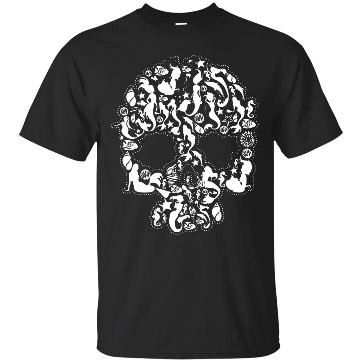 Mermaid Skull T-shirt Black