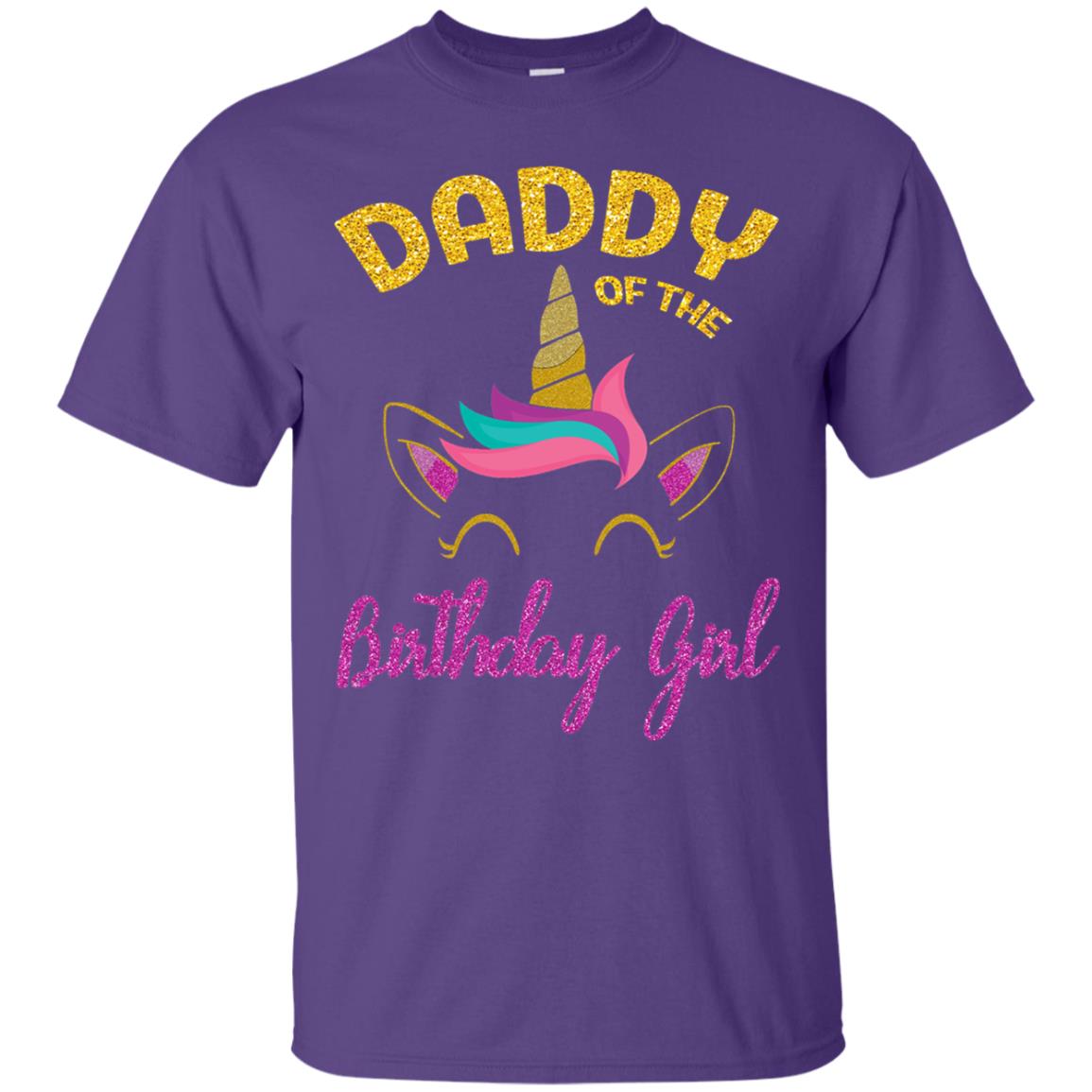 Daddy Mommy Of The Unicorn Birthday Girl T-shirt Purple