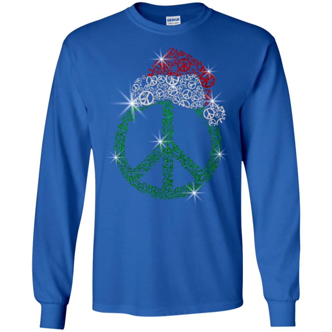 Peace Sign With Santa Ha Christmas Idea Gift Shirt Royal