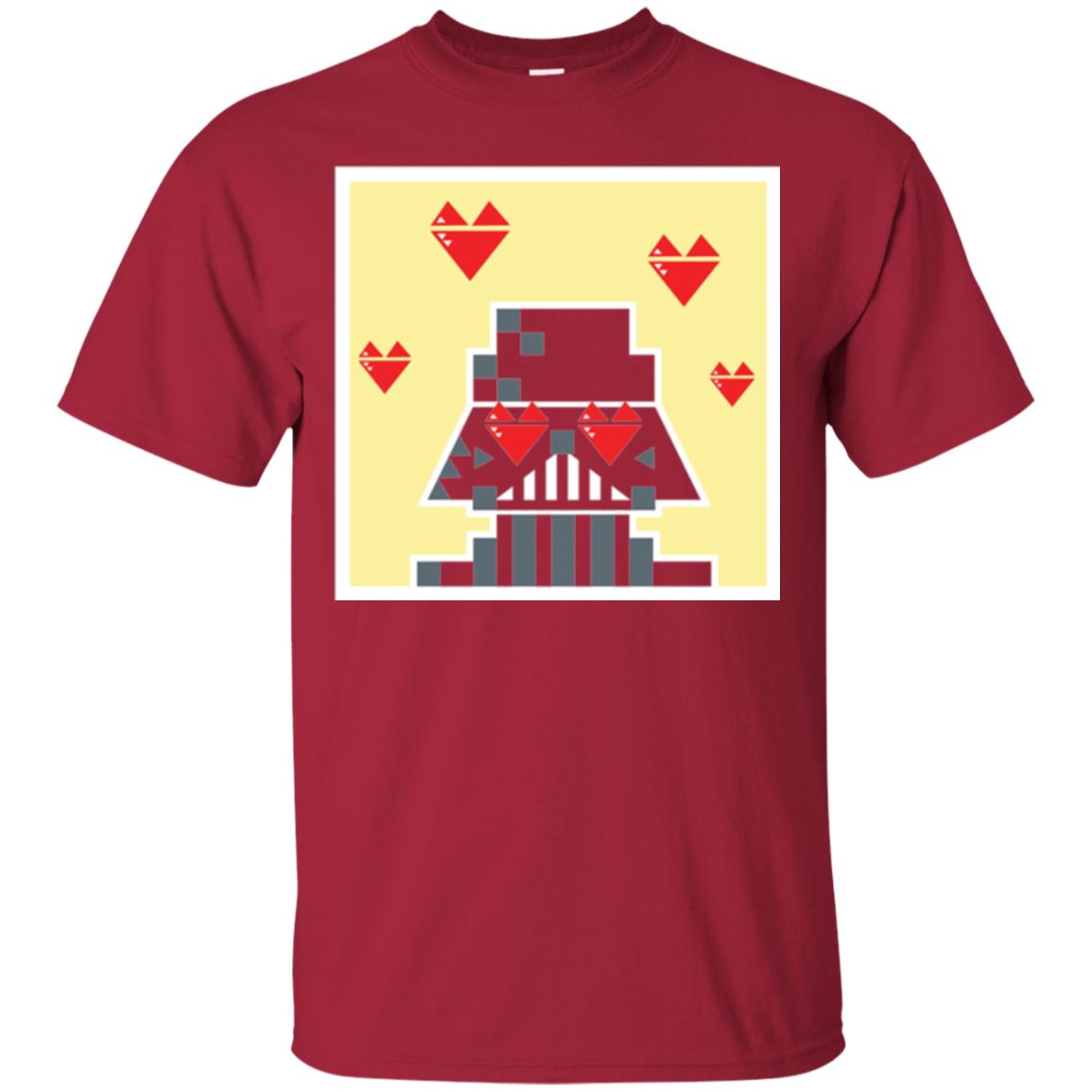 Star Wars Vader Pixel Heart Eyes Valentine_s Graphic T-shirt Cardinal