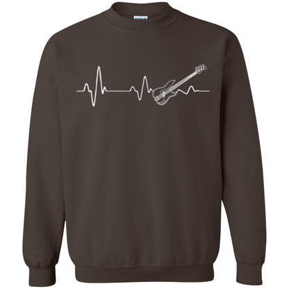 Bass Guitar Lovers T-shirt Heartbeat Dark Chocolate