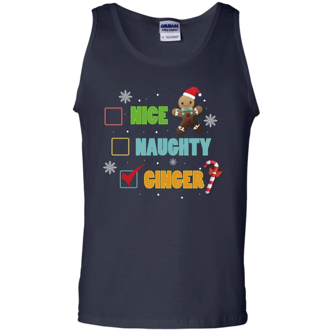 Nice Naughty Ginger X-mas List Gift Shirt Navy