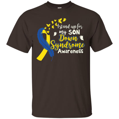 I Stand Up For My Son Down Syndrome Awareness T-shirt Dark Chocolate