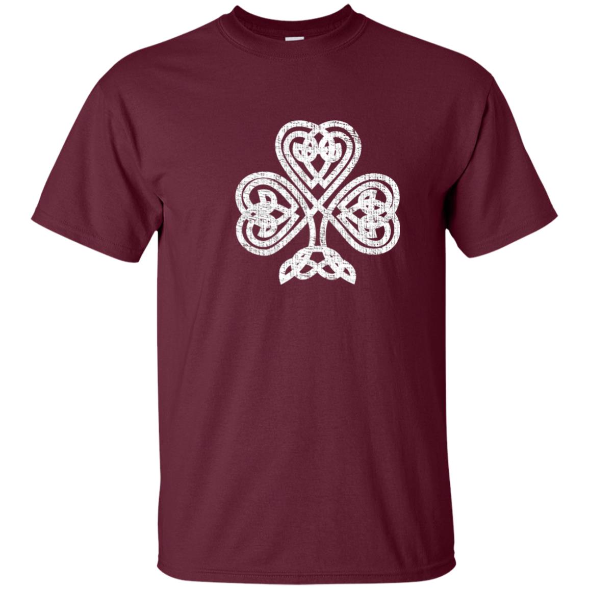Irish Shamrock Knot Symbol St. Patrick_s Day T-shirt Maroon