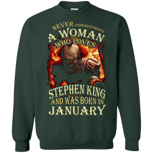 January T-shirt Never Underestimate A Woman Who Loves Stephen King