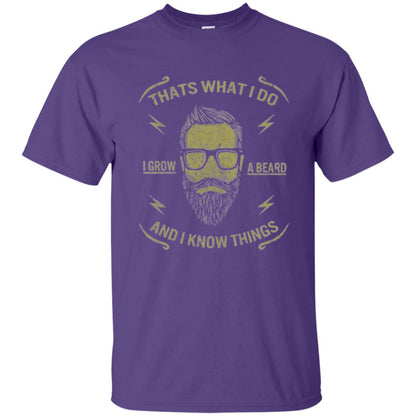 Funny Joke Retro Vintage T-shirt That What I Do I Grow A Beard Purple