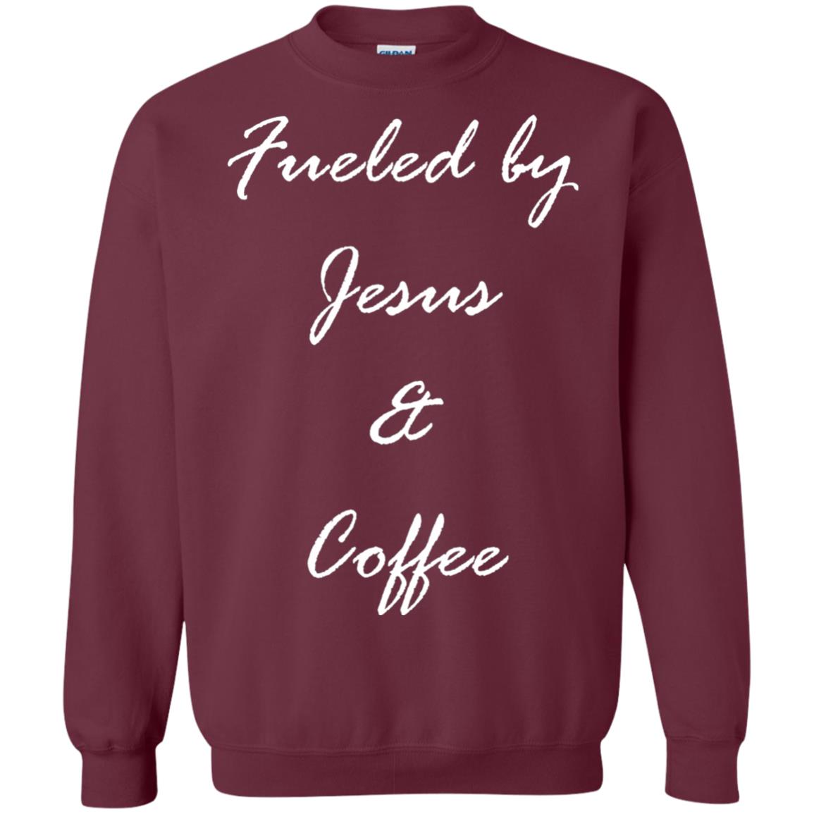 Fueled By Jesus Coffee Graphic Christian T-shirt Maroon