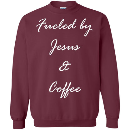 Fueled By Jesus Coffee Graphic Christian T-shirt Maroon