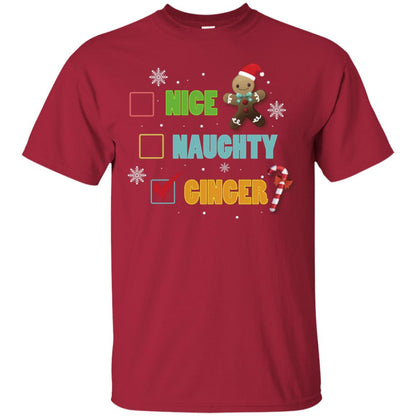 Nice Naughty Ginger X-mas List Gift Shirt Cardinal