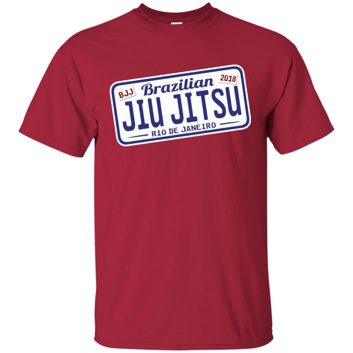 Funny Jiu Jitsu Bjj License Plate T-shirt Cardinal