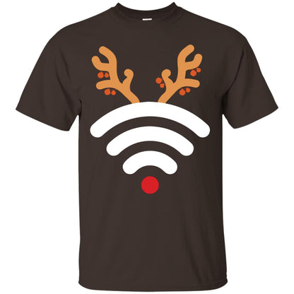 Wifi Signal Symbol Icon Reindeer X-mas Gift Shirt For Mens Womens Dark Chocolate