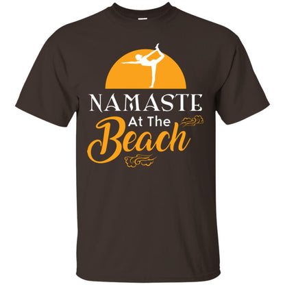 Yoga Lover T-shirt Namaste At The Beach Dark Chocolate
