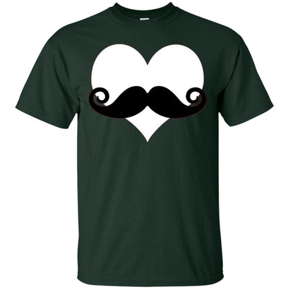 Mustache Heart Valentines Day T-shirt Forest