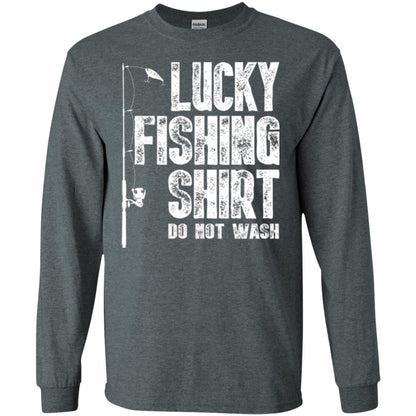 Fisherman T-shirt Lucky Fishing Shirt Do Not Wash Dark Heather
