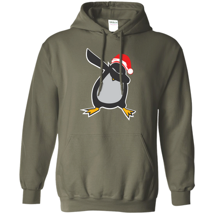 Christmas T-Shirt Dabbing Penguin Military Green