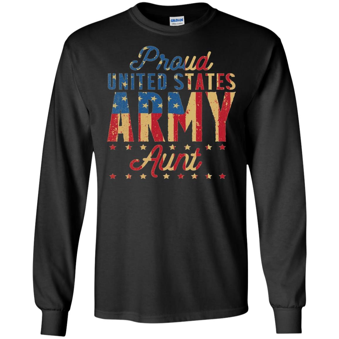 Proud United States Army Aunt Us Shirt Black