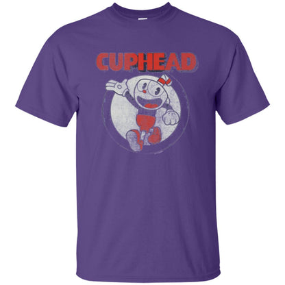 Cuphead T-shirt Cuphead Waving Circle Portrait Purple