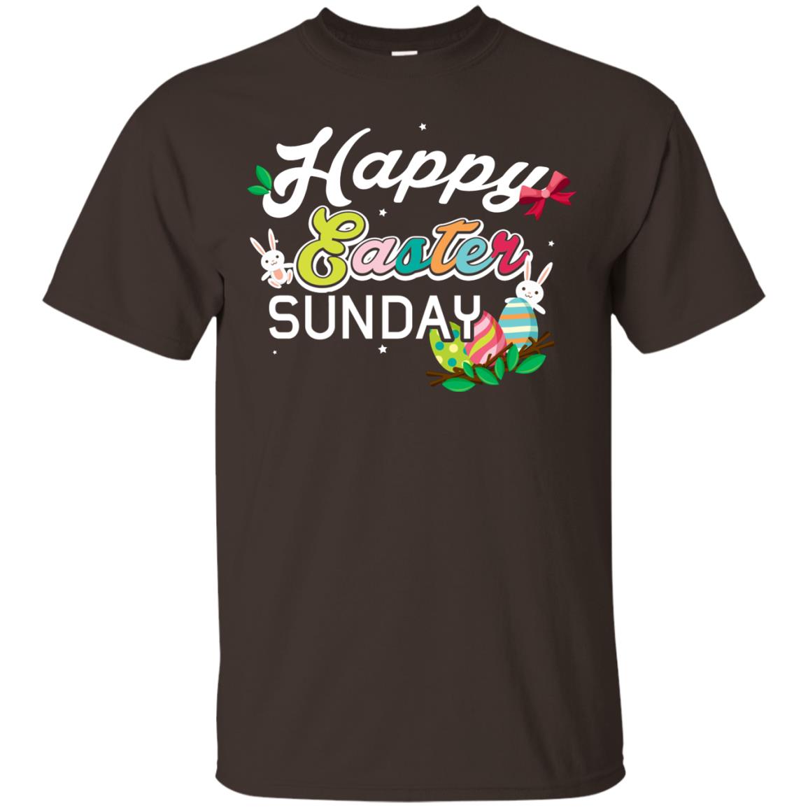 Christian T-shirt Happy Easter Sunday Dark Chocolate