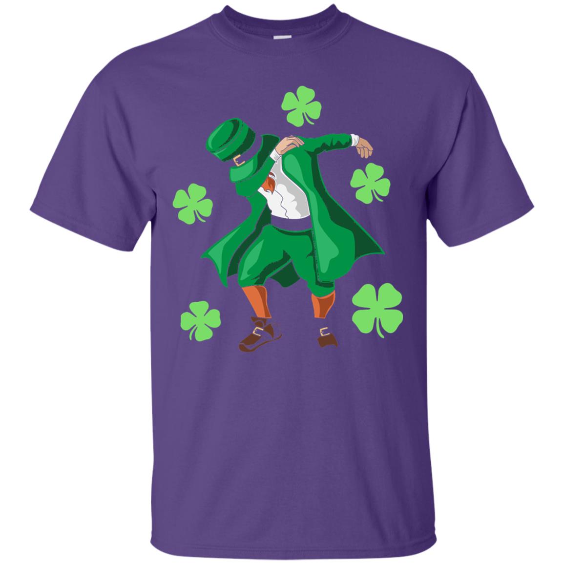 Funny Dabbing Leprechaun St. Patricks Day T-shirt Purple