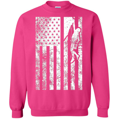 Rock Climbing T Shirt - Rock Climbing Flag Of United States T-shirt Heliconia