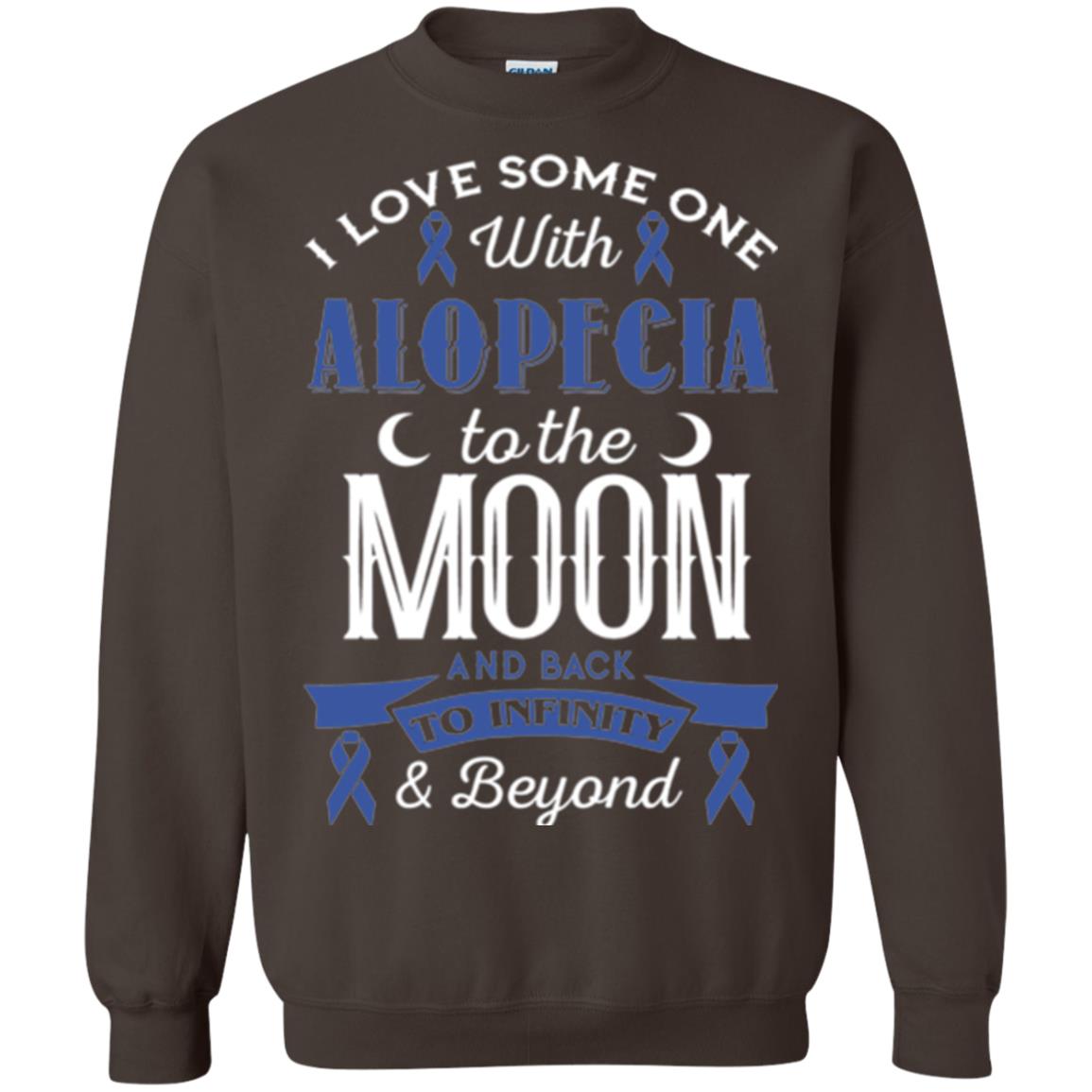 Alopecia Awareness T-shirt Love Someone With Alopecia To The Moon Dark Chocolate