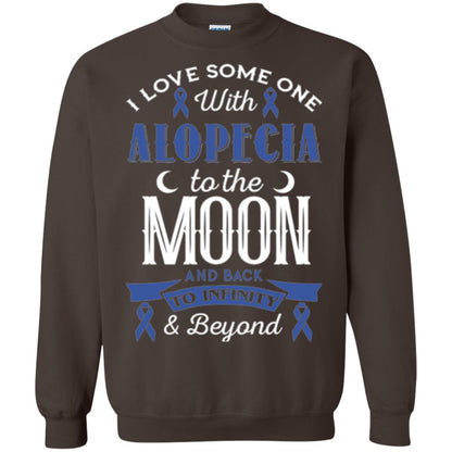 Alopecia Awareness T-shirt Love Someone With Alopecia To The Moon Dark Chocolate
