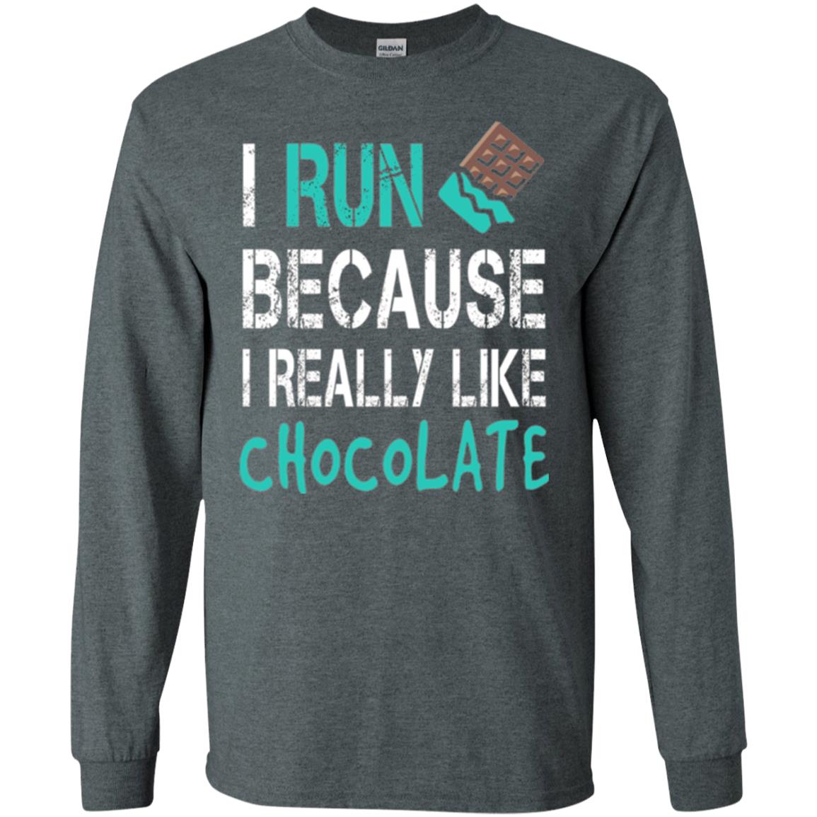 Runner T-shirt I Run Because I Really Like Chocolate Dark Heather